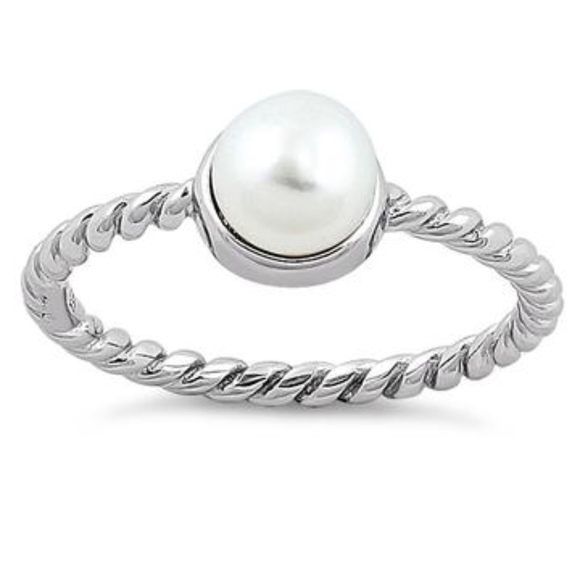 Jewelry - RESTOCK SOON Sterling Silver Pearl Rope Ring